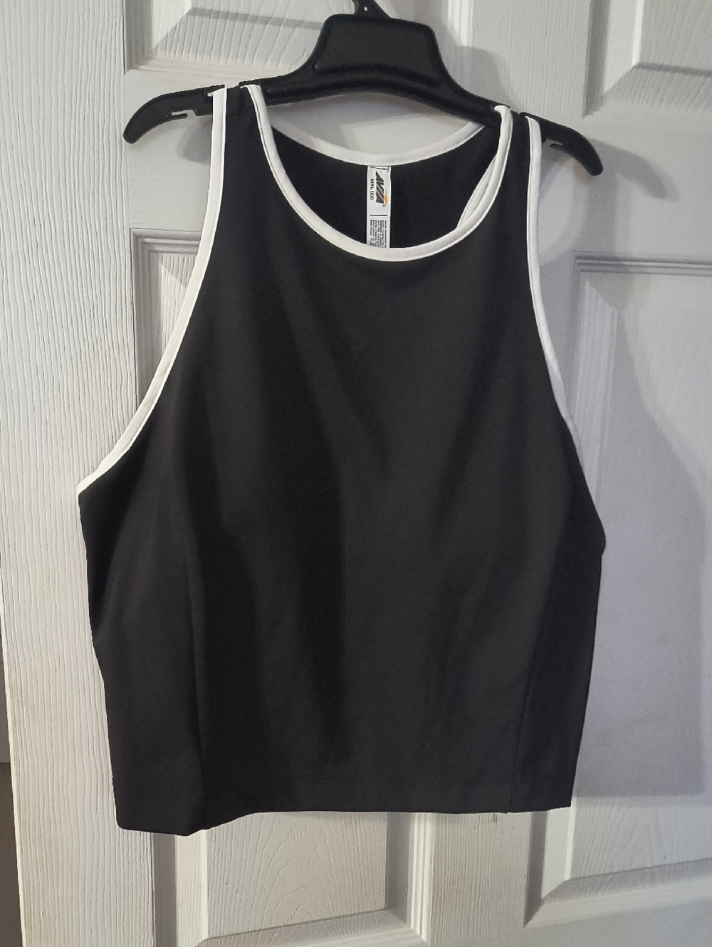 Avia Black Tank with White Trim Athletic Crop, NEW